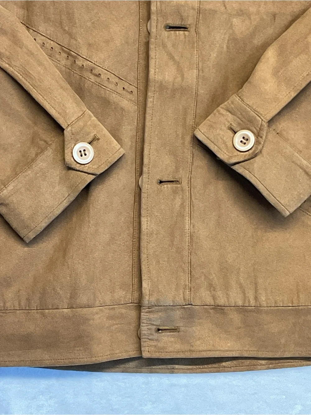 Men's Lightweight Suede Shirt Jacket - Tan
